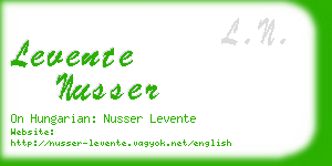 levente nusser business card